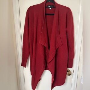 Soft by Naadam 100% Cashmere Women's Rust Red Open Front Sweater